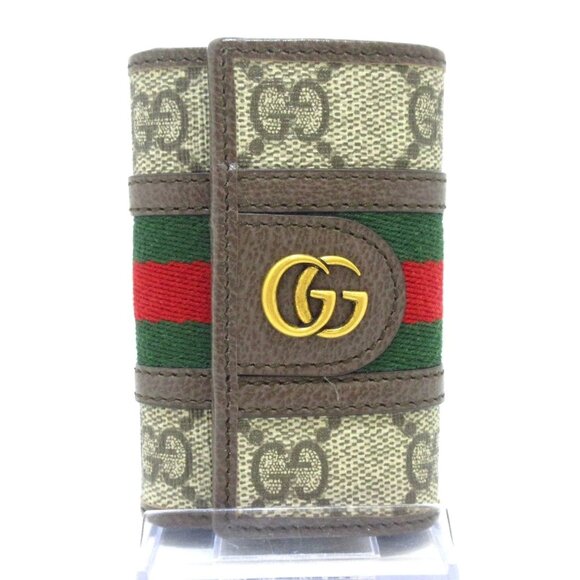 GUCCI Ophidia/GG Supreme Gray Beige Dark Brown Multi PVC Leather 454-072825 - Picture 1 of 11